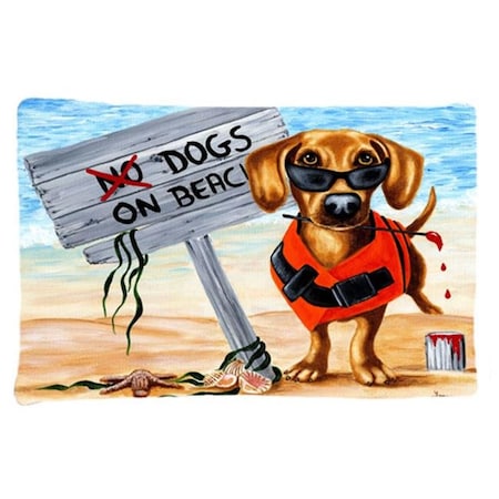 Carolines Treasures Carolines Treasures AMB1341PILLOWCASE The Dog Beach Dachshund Fabric Standard Pillowcase AMB1341PILLOWCASE